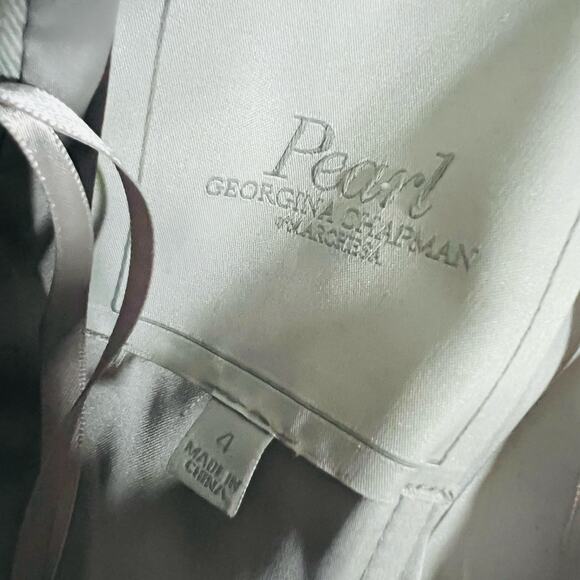 Pearl Georgina Chapman Slate Studded Strapless Maxi Dress Size 4 - Picture 4 of 7